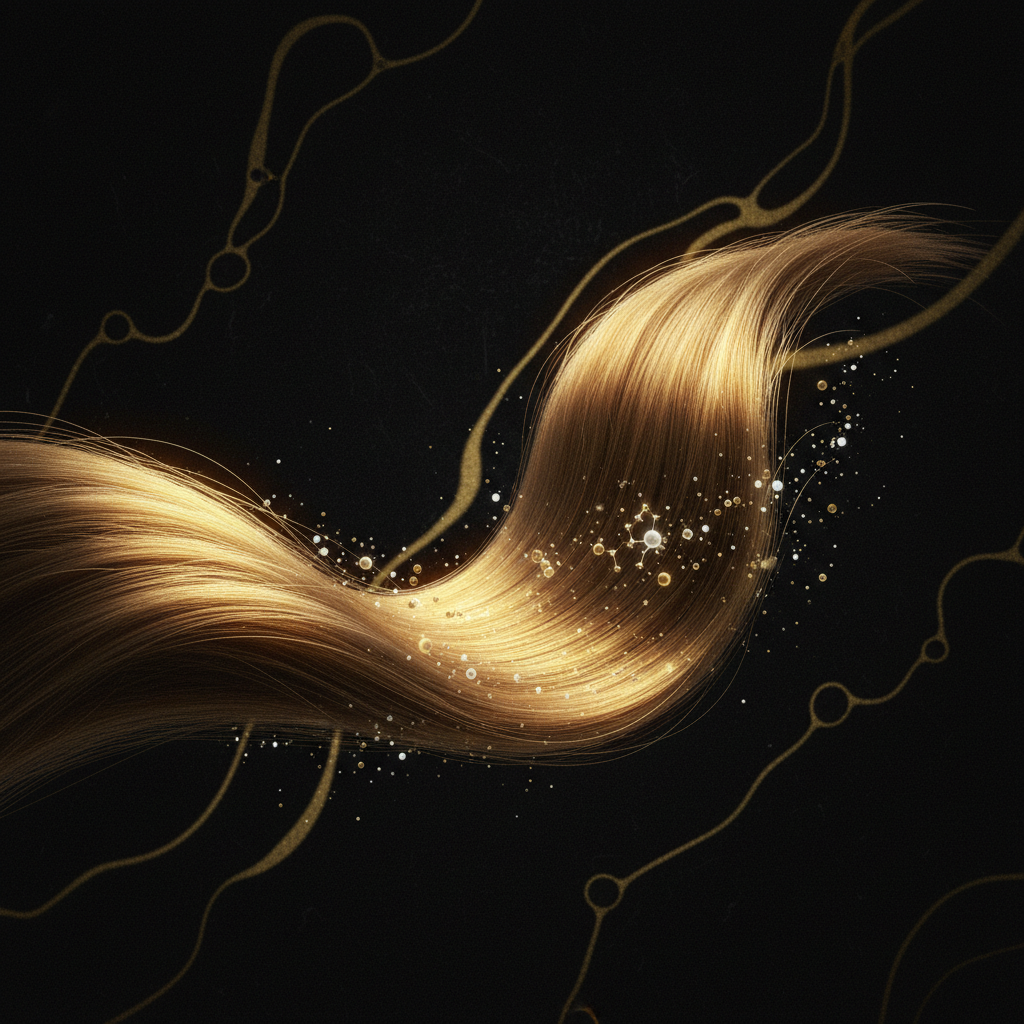 Detailed diagram showing the 18-MEA lipid layer in hair care covering the cuticle surface