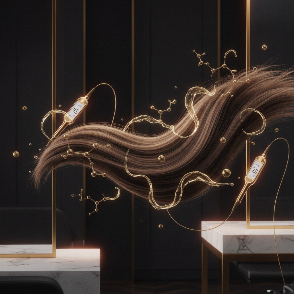 Illustration of the scalp surface and hair cuticle layer demonstrating The Acid Mantle and Hair pH