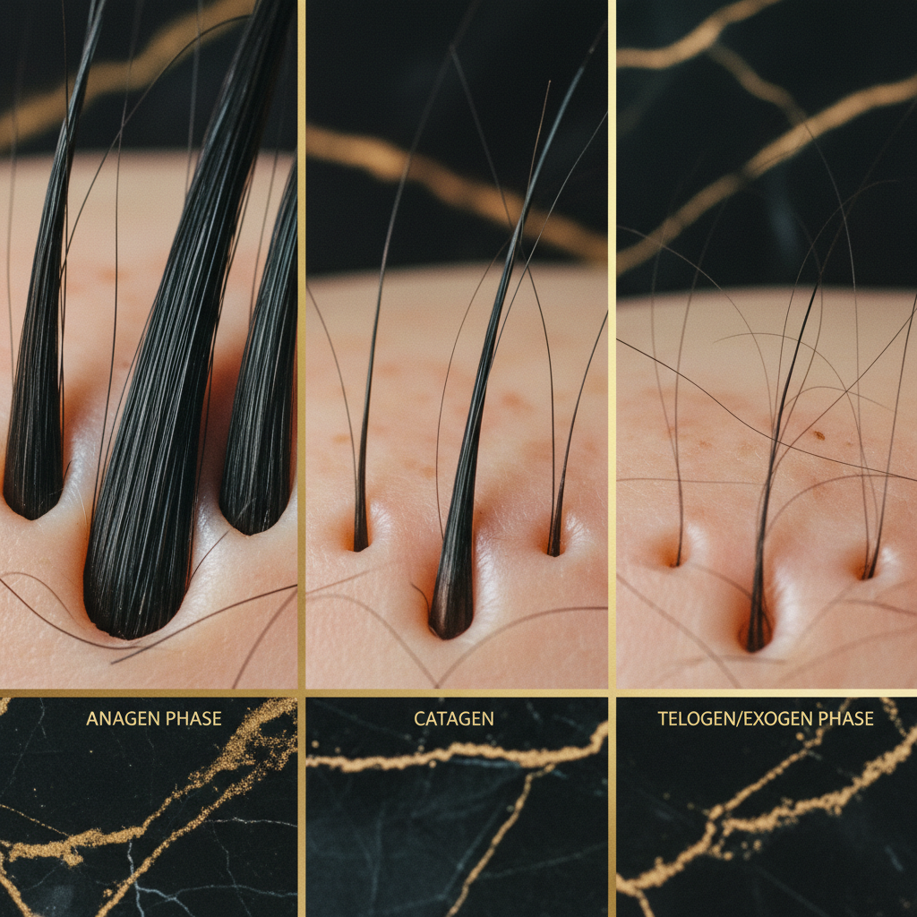 Comparing the phases of the hair growth cycle in the context of Anagen Phase