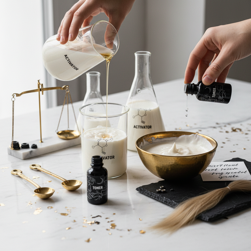 Formulation and mixing ratios in the context of Bleach Wash Hair Guide