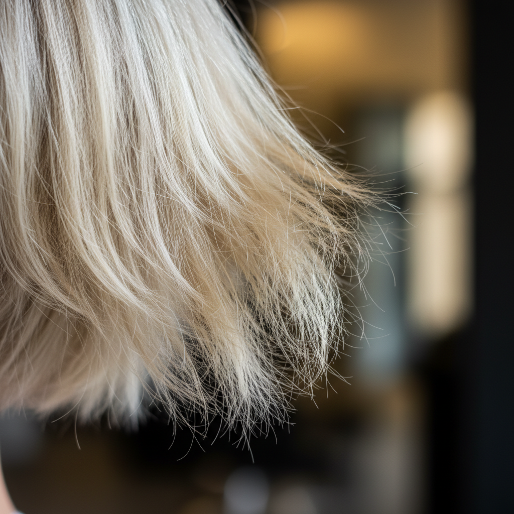 The visible signs of bleach damage in the context of Bleached Hair Recovery and Care