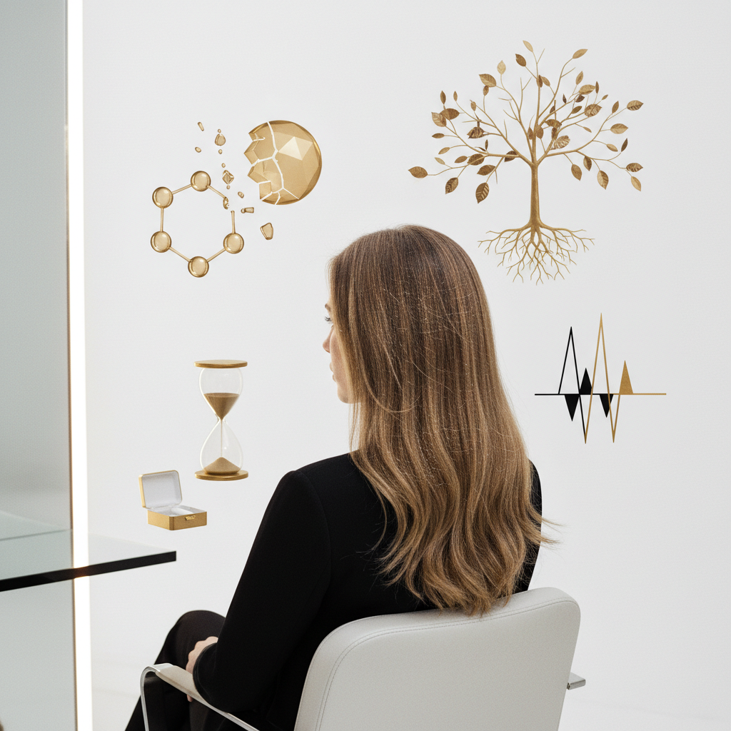 Dermatologist examining hair parting to identify the Causes of Hair Thinning in Women