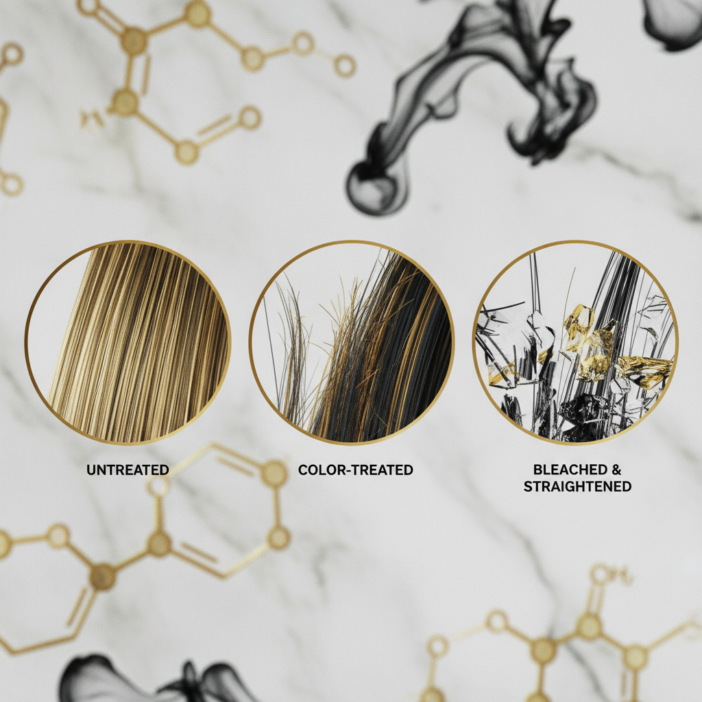Comparison of chemical treatments and their structural impact in the context of Chemical Damage in Hair