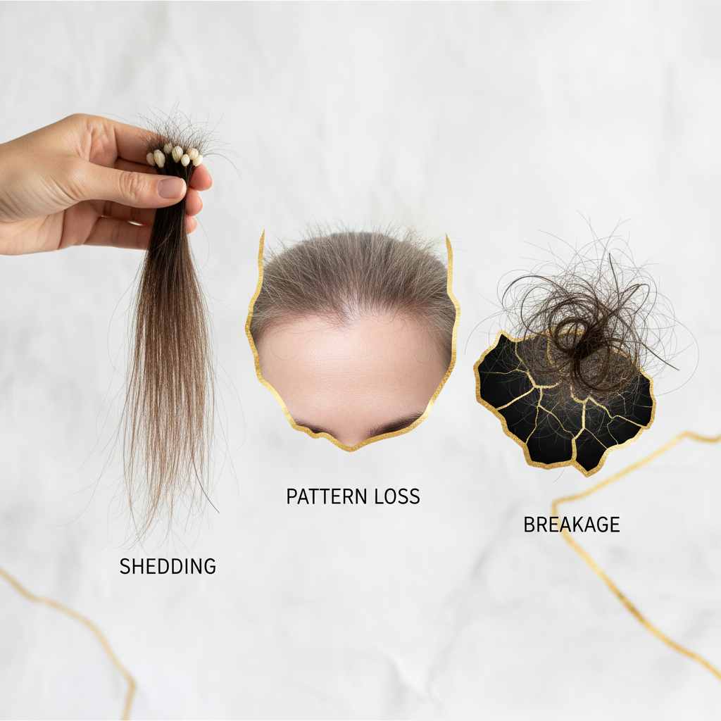 Distinguishing shedding from pattern loss and breakage in the context of Chronic Telogen Effluvium Causes
