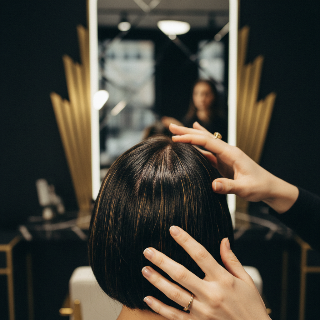 Dermatologist performing a close clinical dermoscopy examination on a patient's scalp with Cicatricial Alopecia Explained