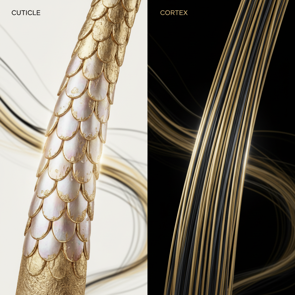 Comparison: Cuticle versus Cortex in the context of Cortex and Cuticle Hair Structure