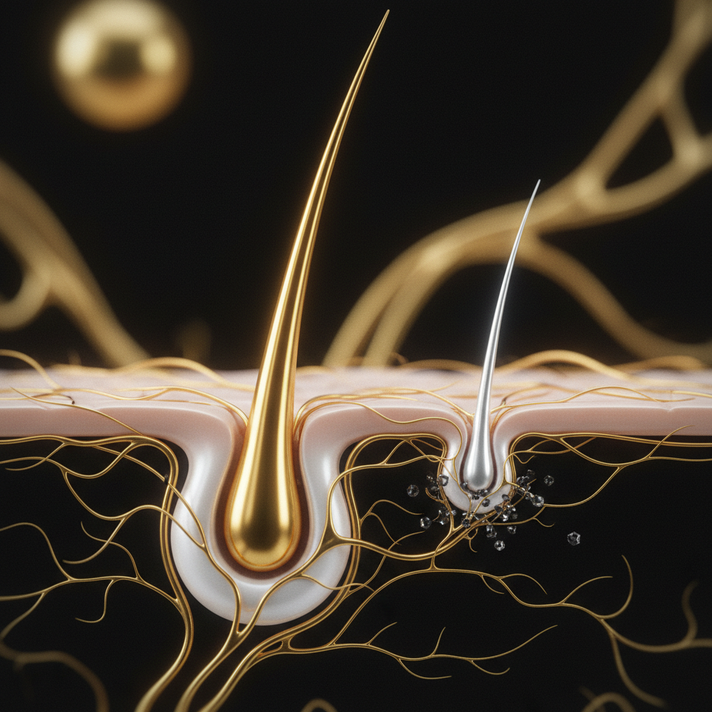 The biological mechanism of miniaturisation in the context of The Role of DHT in Pattern Hair Loss