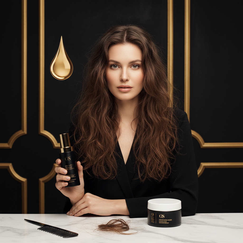 Hands applying a nourishing leave-in conditioning cream for Dry Hair Care to brittle hair tips