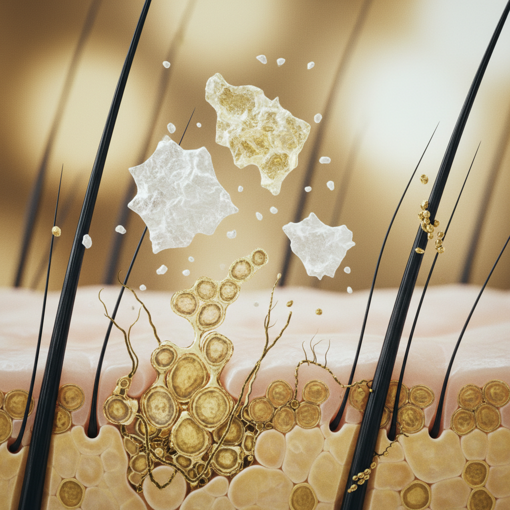 The biological mechanisms behind flaking in the context of Dry Scalp vs Dandruff