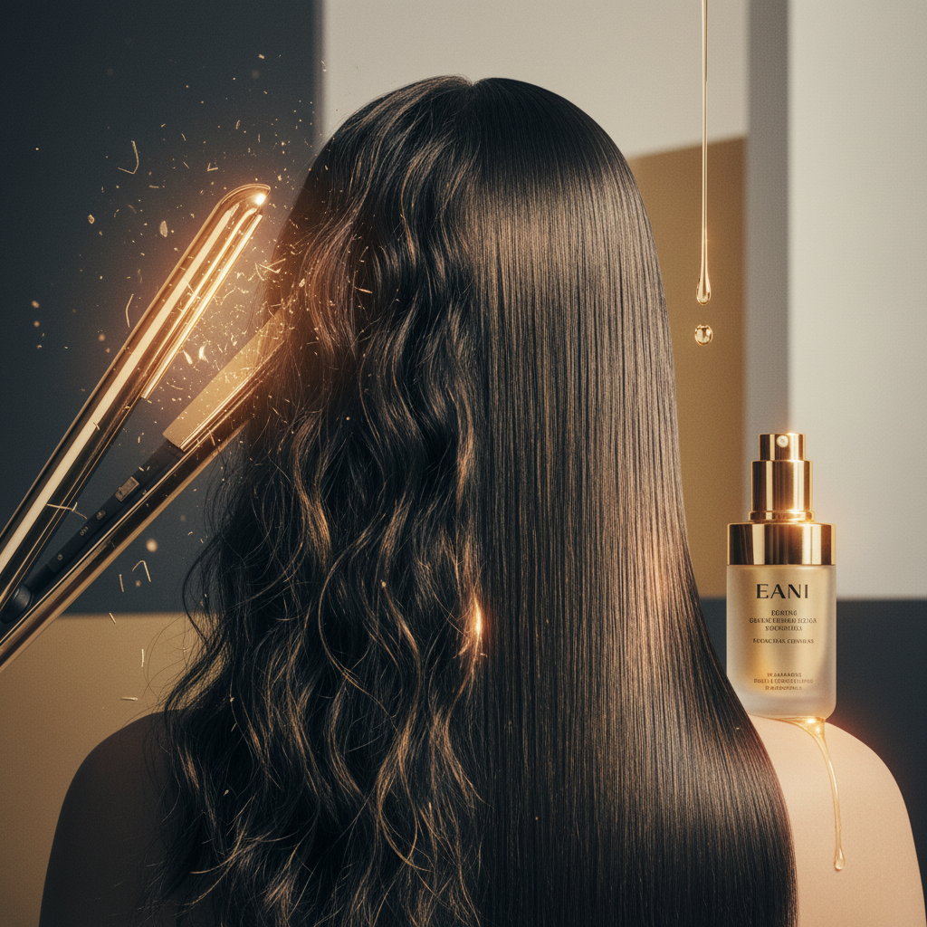 Effects of heat styling on hair showing split ends and thermal fibre damage