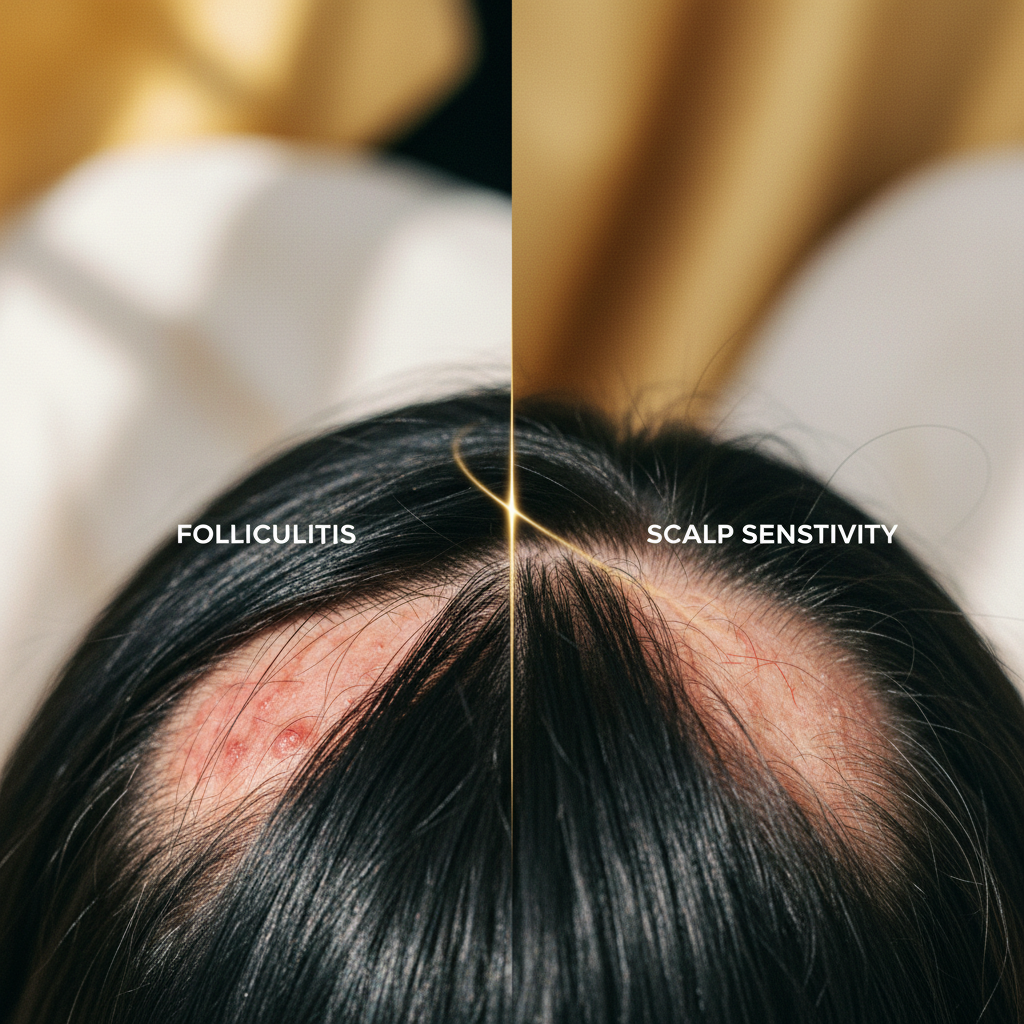The signs to look for in the context of Folliculitis versus Scalp Sensitivity