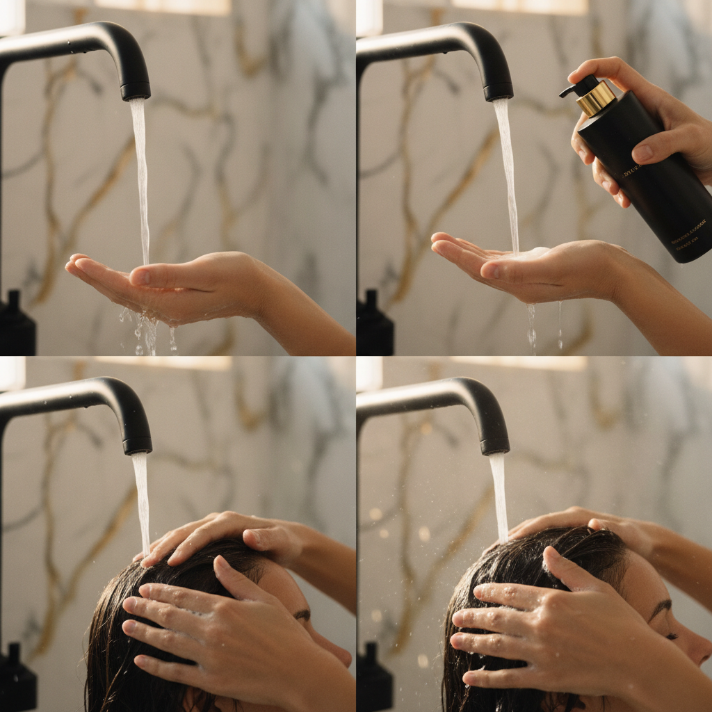 How to execute a gentle hair wash step by step in the context of Gentle Hair Washing Techniques