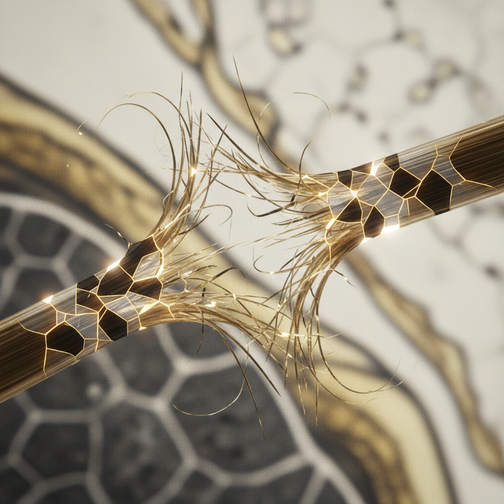 The structural mechanism of fibre fracture in the context of Hair Breakage Mechanics
