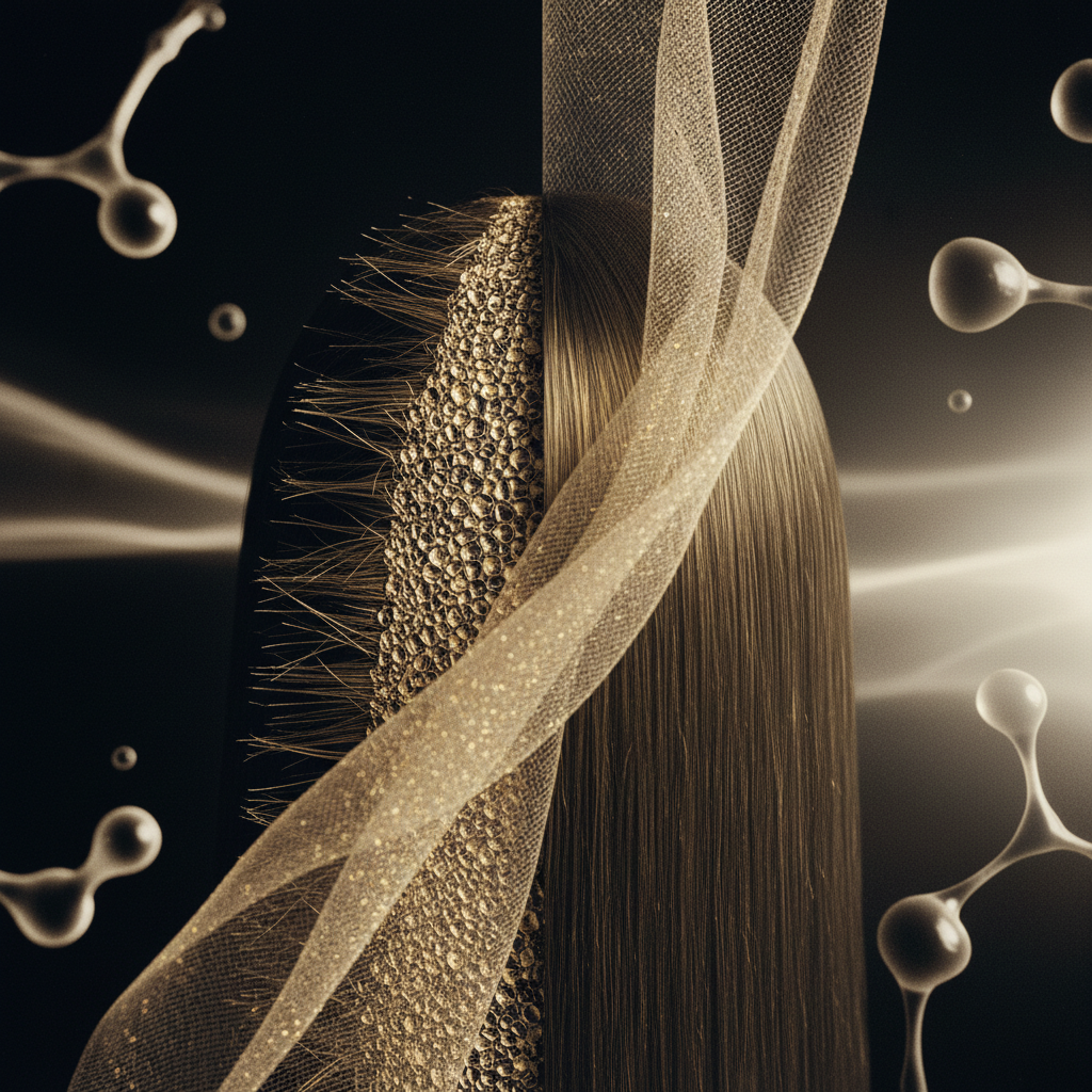 Close up view illustrating Hair Cuticle Damage and Repair on textured human hair strands