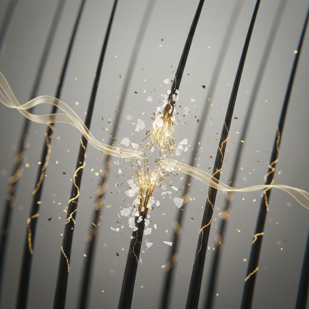 The physical mechanisms behind fibre failure in the context of Hair Fibre Breakage