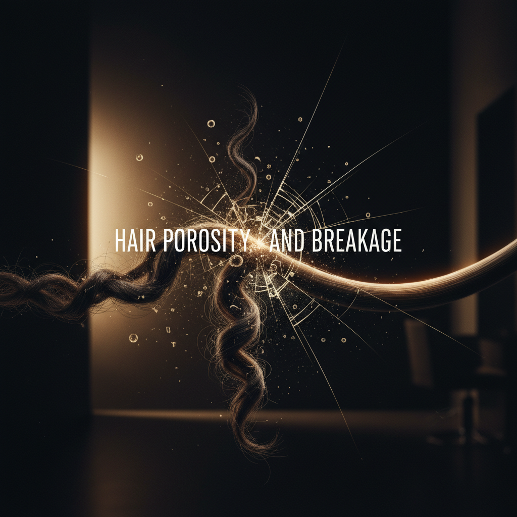 Microscopic comparison of human hair cuticles showing Hair Porosity and Breakage risks along the shaft