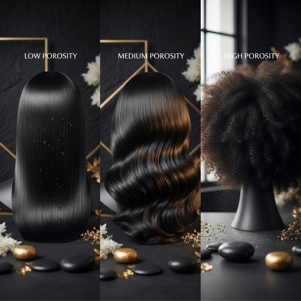 Signs and characteristics of each porosity type in the context of Hair Porosity Types