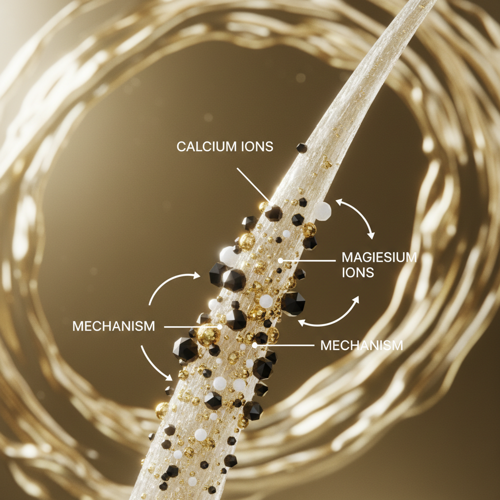 The mechanism: how calcium and magnesium affect the hair fibre in the context of Hard Water Hair Care Guide
