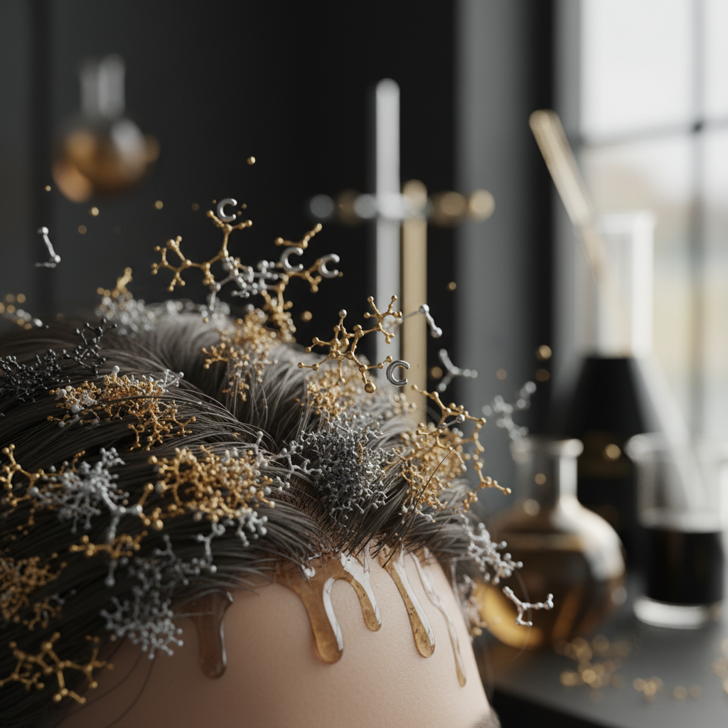 The biochemical mechanism behind the buildup in the context of Hard Water Scalp Buildup