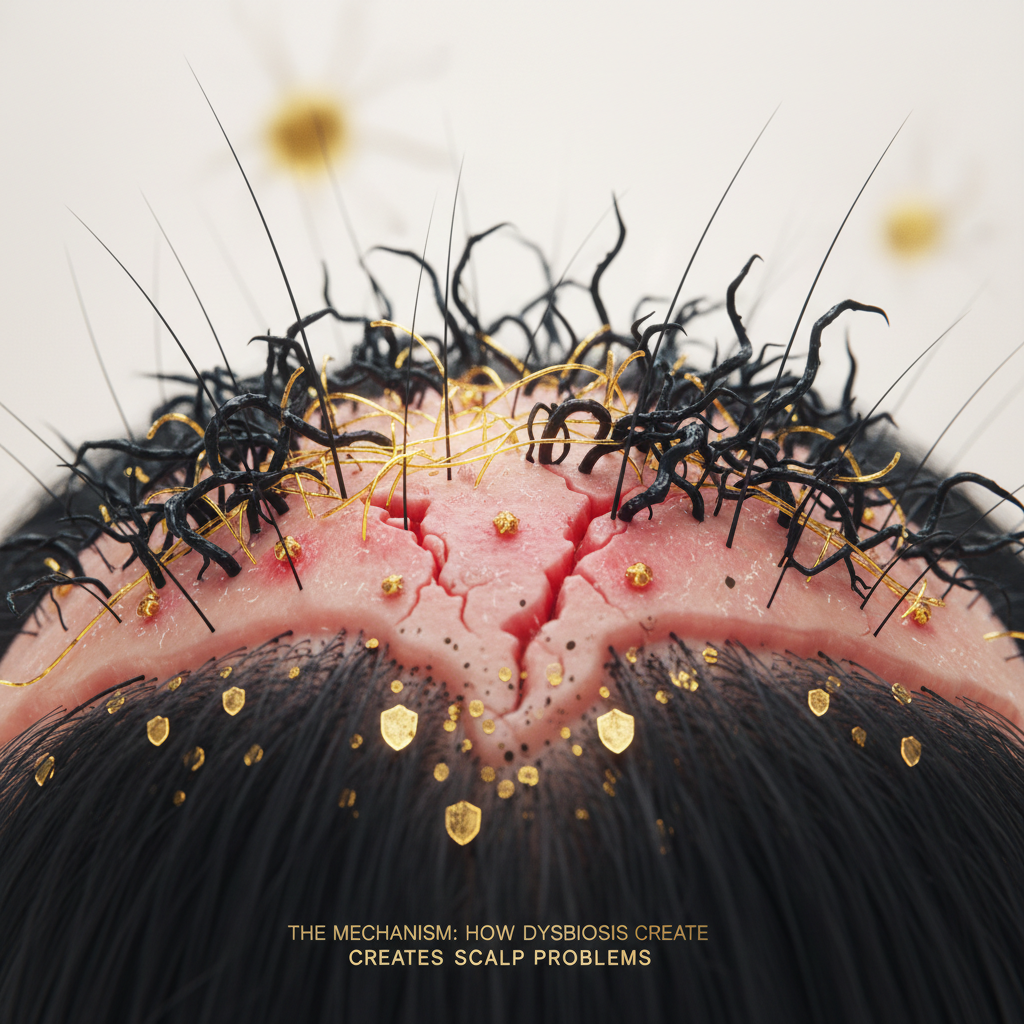 The mechanism: how dysbiosis creates scalp problems in the context of Healthy Scalp Microbiome Basics