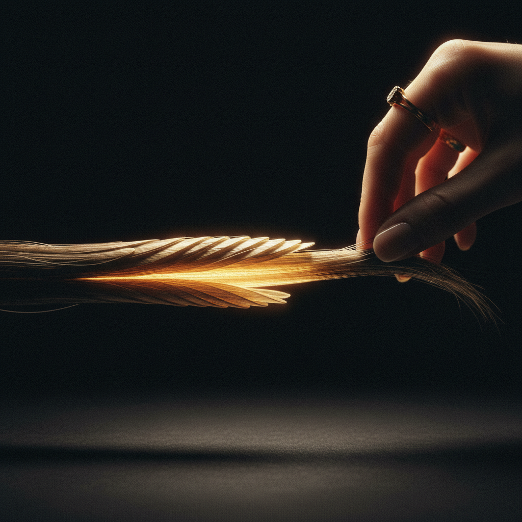 Detailed microscopic illustration showing how hair cuticles function with overlapping protective keratin scales