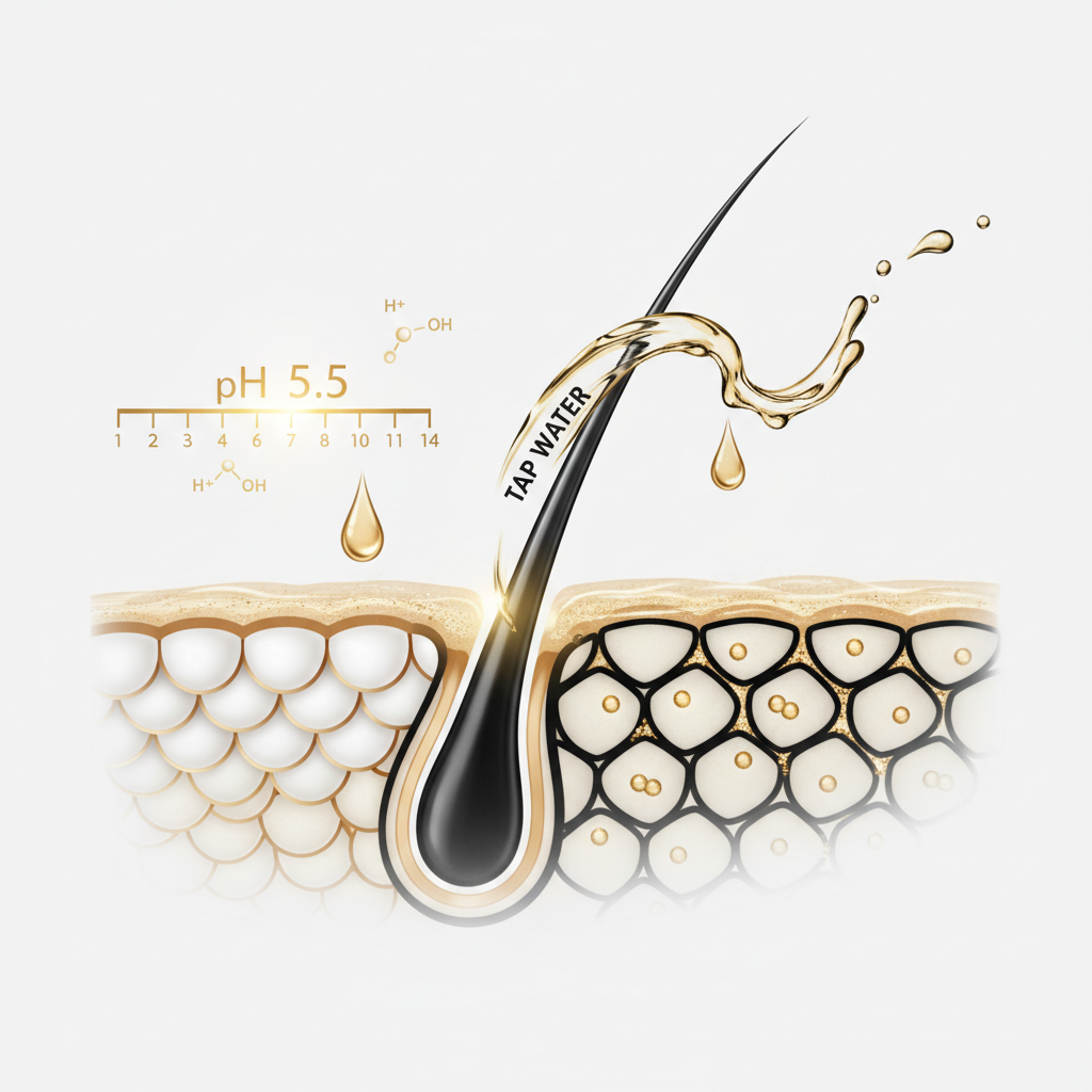 The biological mechanism: pH, cuticles, and the scalp barrier in the context of How Tap Water pH Affects Hair