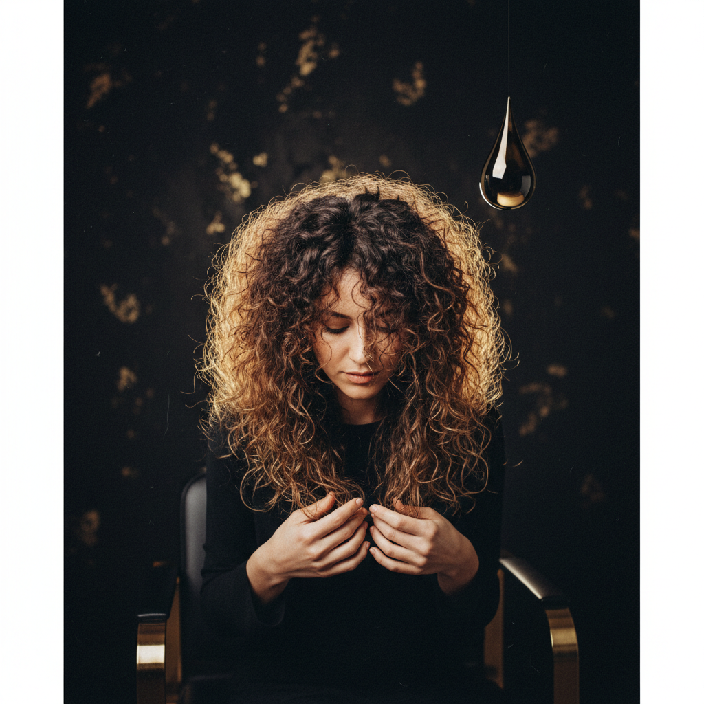 Close-up of damp, defined textured curls experiencing Hygral Fatigue in Curly Hair requiring protein repair