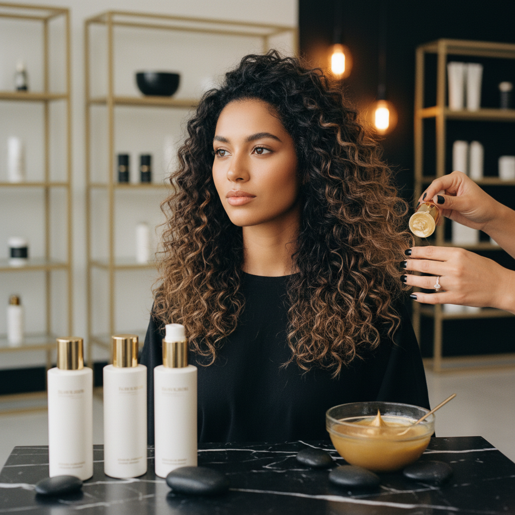 Low Porosity Hair Care Guide showing water beading on smooth, tightly closed hair strands.