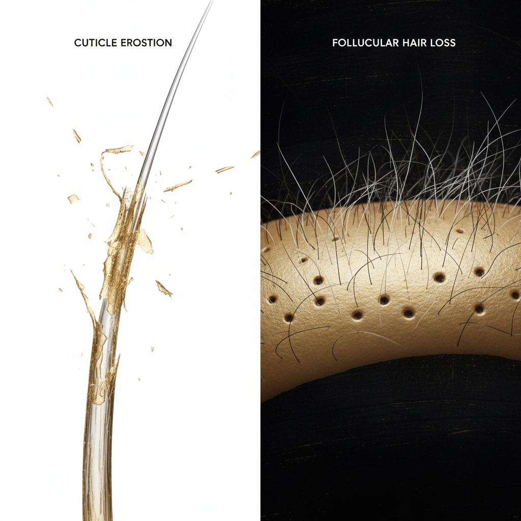 Cuticle erosion versus follicular hair loss in the context of Managing Cuticle Damage