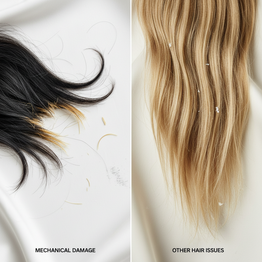 Signs of mechanical damage vs other hair issues in the context of Mechanical Hair Damage