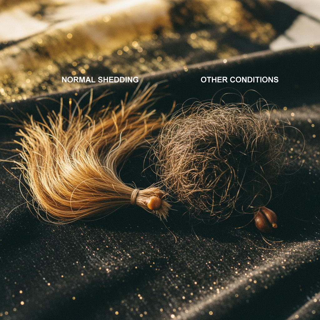 Signs to look for: normal shedding versus other conditions in the context of Postpartum Hair Loss Guide
