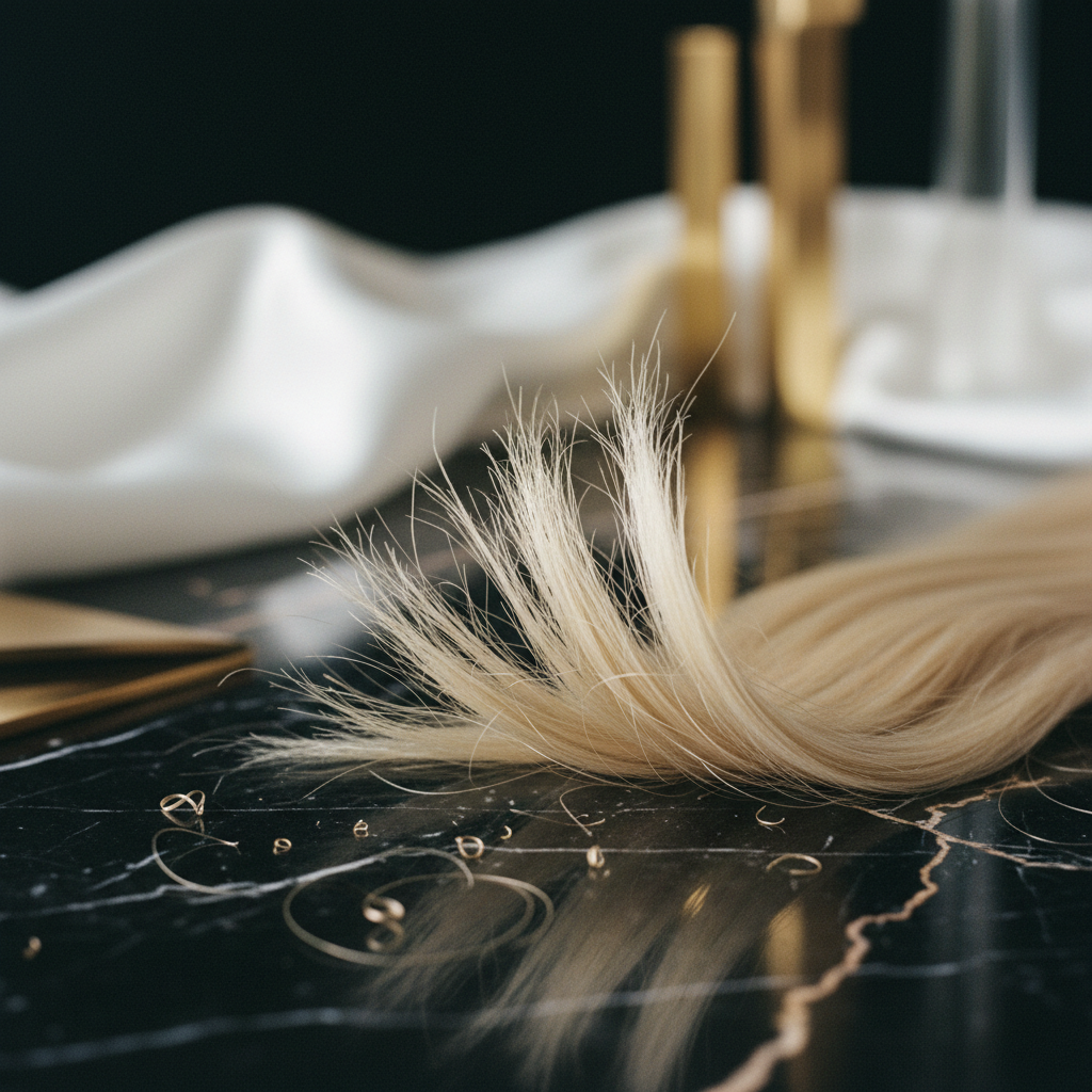 The physical signs of hair snapping in the context of Protecting Bleached Hair from Snapping