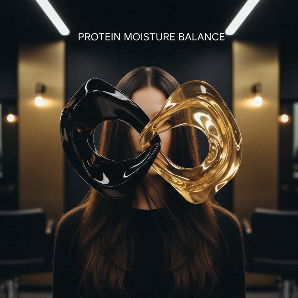 Close-up of hair strands illustrating protein moisture balance between strength and flexibility