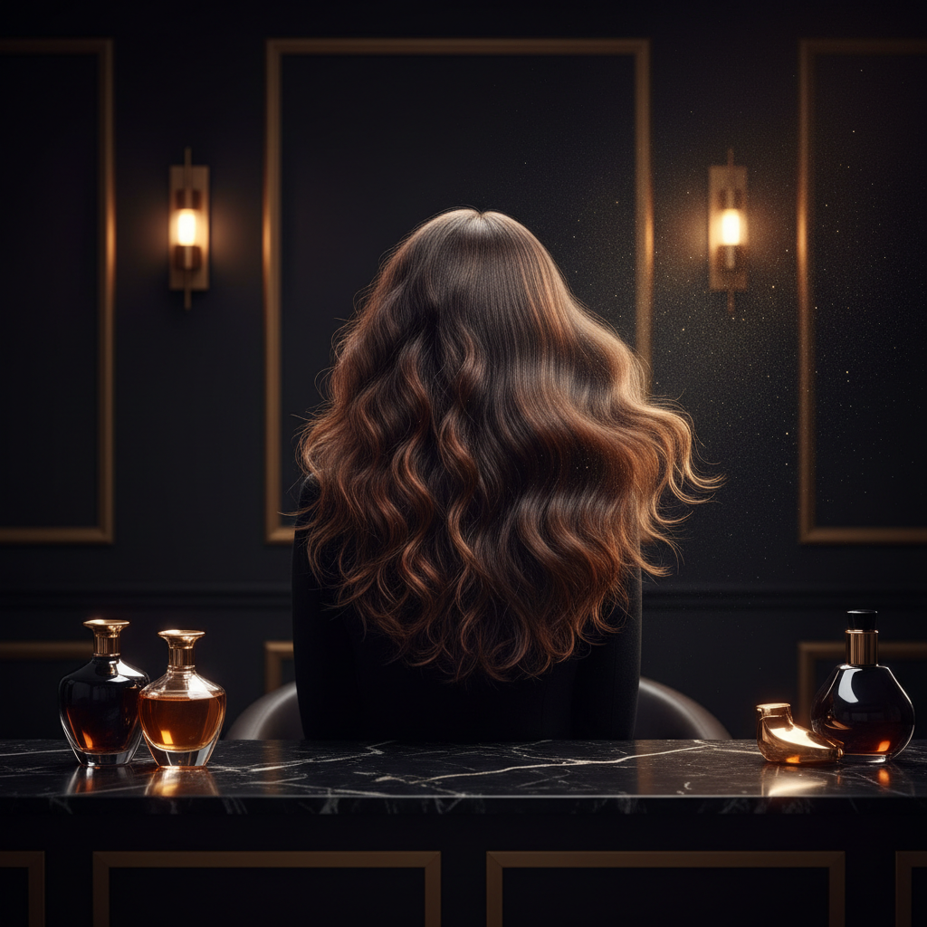 Stylist carefully inspecting and repairing damaged hair strands in a professional salon environment