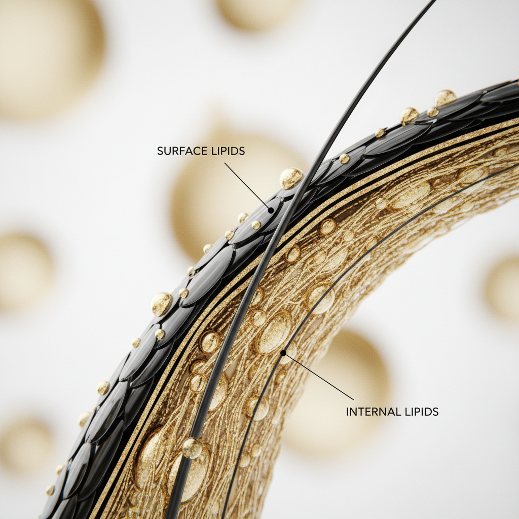 The mechanism: surface versus internal lipids in the context of Restoring the Hair Lipid Barrier