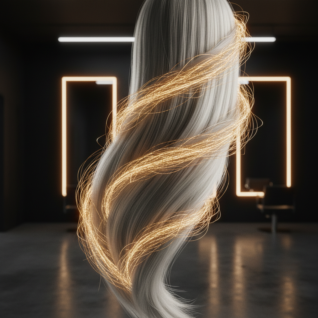 Microscopic illustration highlighting the role of keratin in hair strength and cortical fibre structure