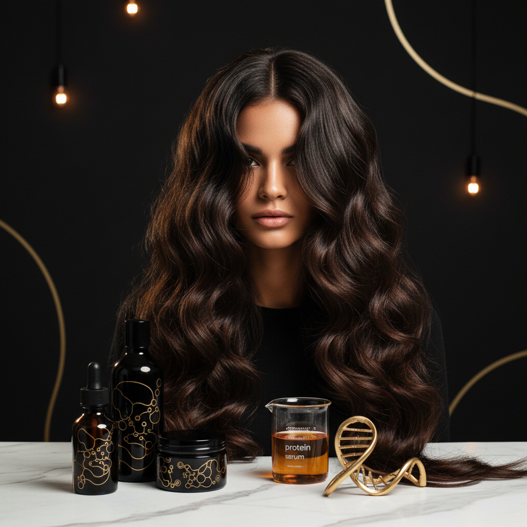 The role of protein treatments in hair health illustrated by a stylist applying a restorative mask