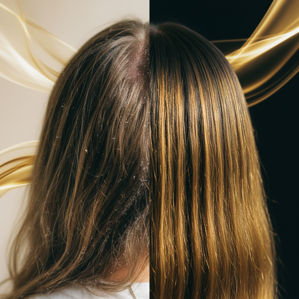 Signs of an impaired scalp barrier versus balanced sebum flow in the context of Scalp Barrier Health and Sebum Regulation