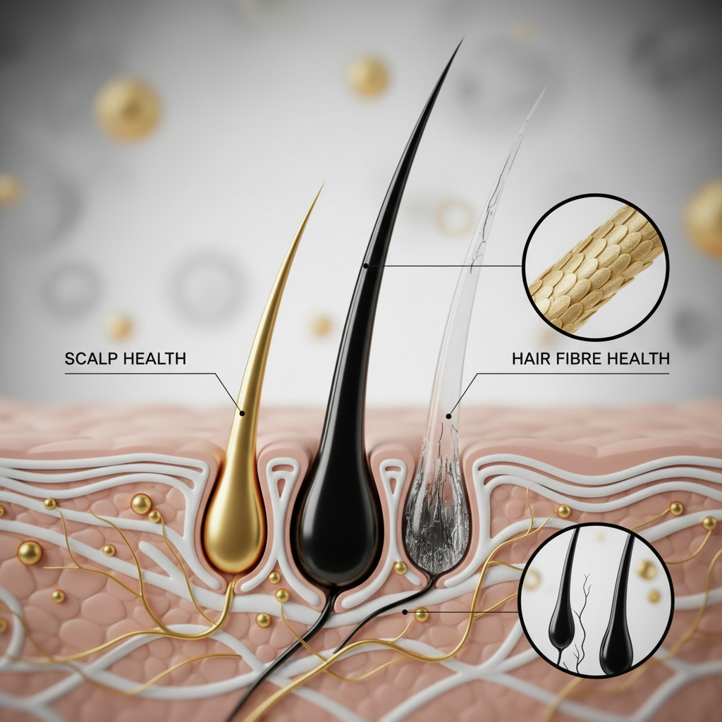 The mechanisms: how each structure functions in the context of Scalp Health vs Hair Fibre Health