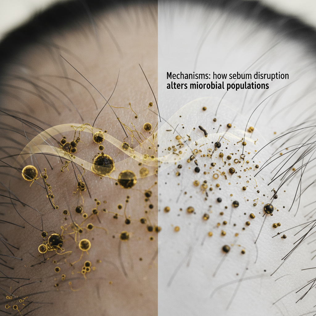 Mechanisms: how sebum disruption alters microbial populations in the context of Scalp Microflora and Sebum Balance