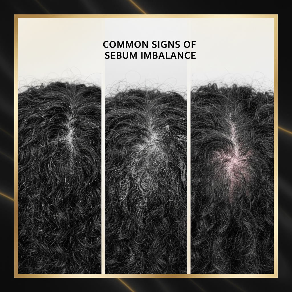 Common signs of sebum imbalance in textured hair in the context of Scalp Sebum Production in Textured Hair