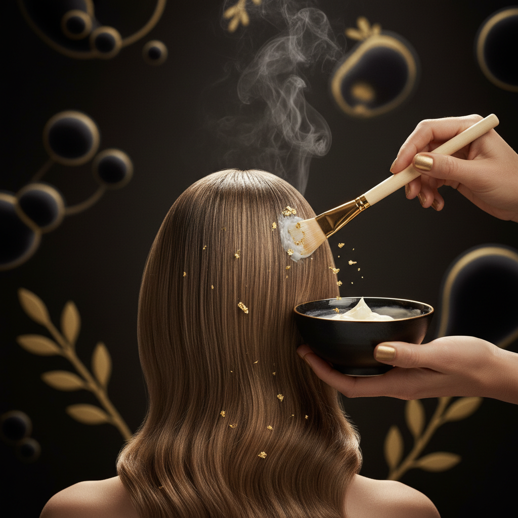 Seborrhoeic dermatitis care visualised with a specialist examining a client's scalp under clinic lighting