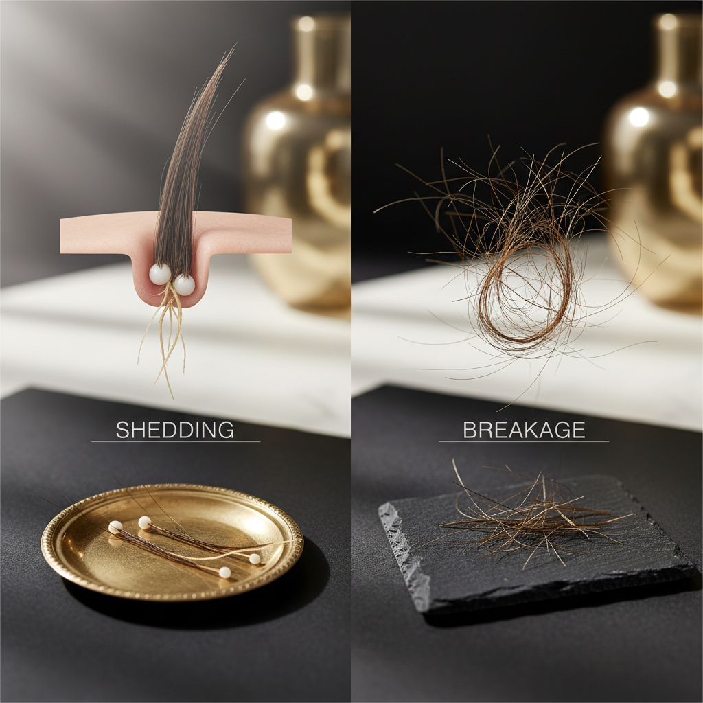 Mechanisms: what causes shedding versus breakage in the context of Signs of Hair Shedding Versus Breakage