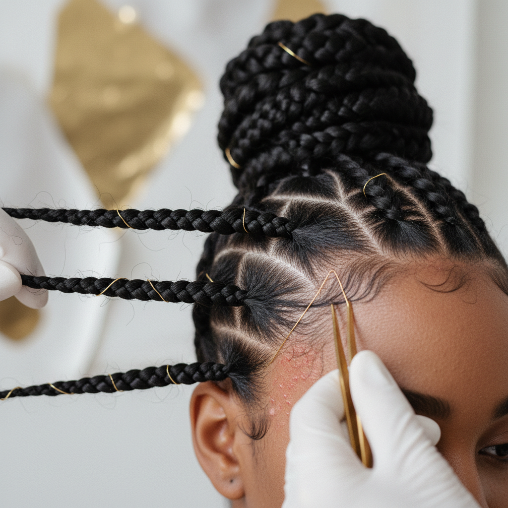 What causes the mechanical tension? in the context of Signs of Traction Alopecia