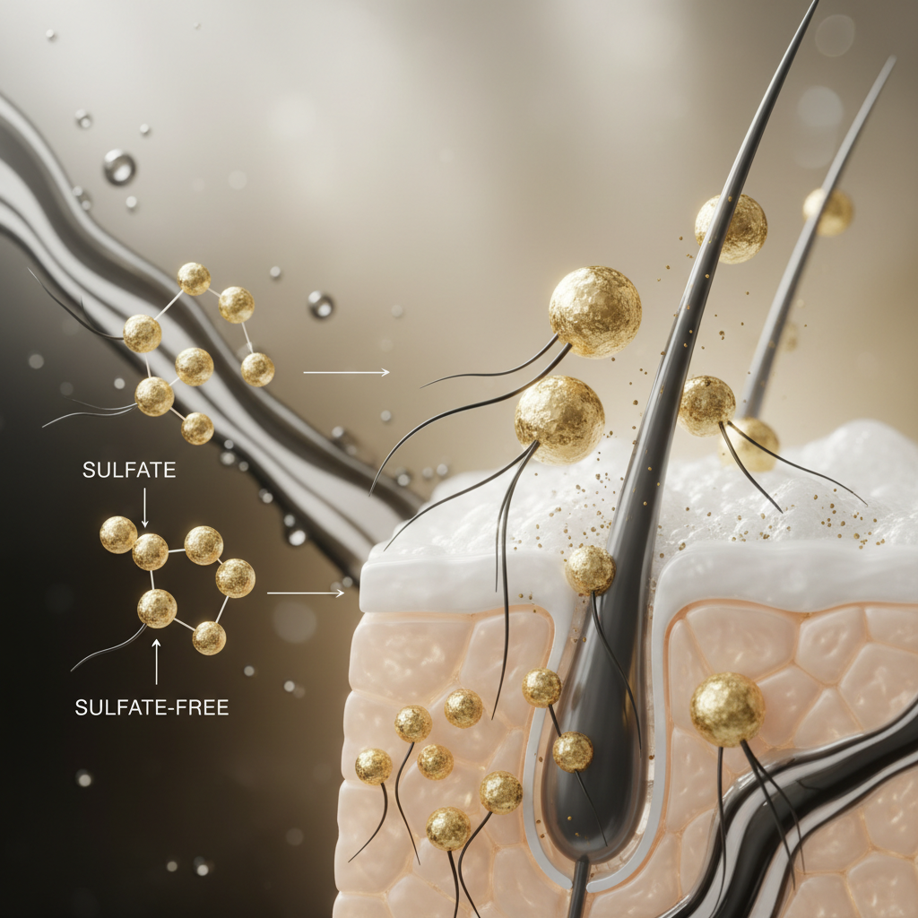 Mechanisms: how surfactants interact with the hair and scalp in the context of Sulfate vs Sulfate Free Cleansing