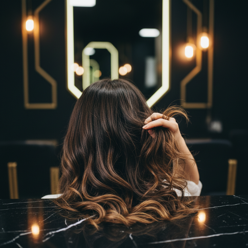 Trichologist examining hair roots under light showing Telogen Effluvium and Diffuse Shedding with white bulbs