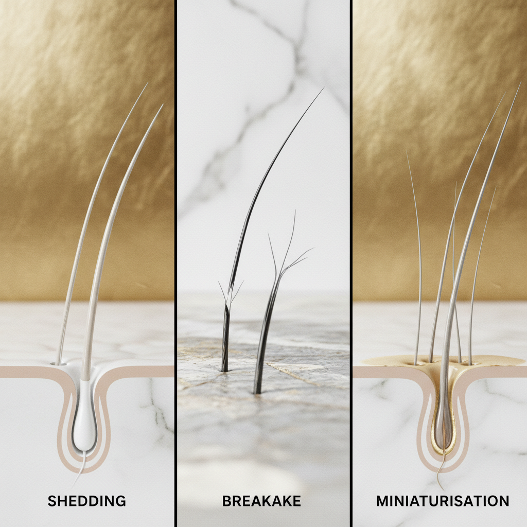 The mechanism: distinguishing shedding from breakage and miniaturisation in the context of Telogen Effluvium and Hair Shedding
