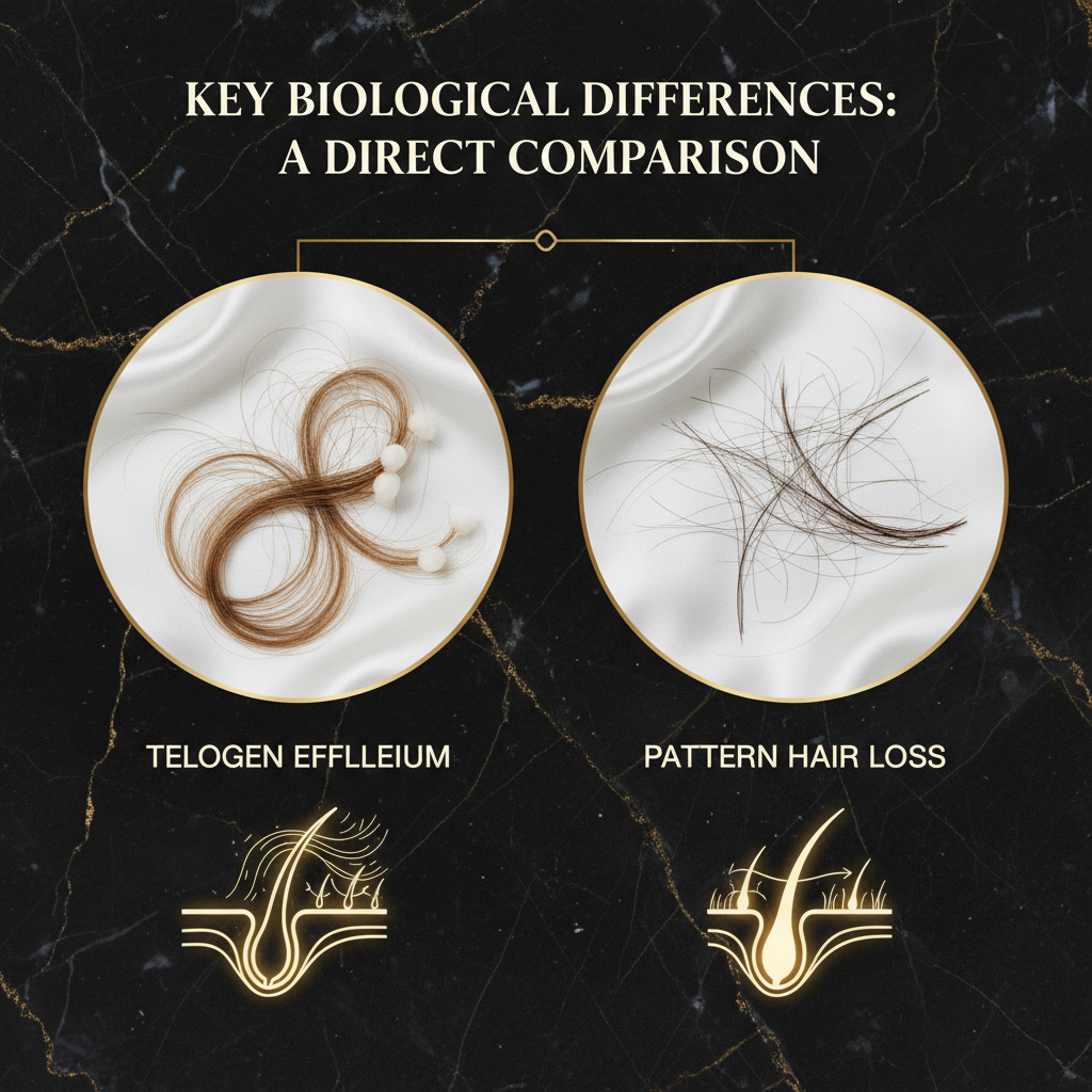 Key biological differences: a direct comparison in the context of Telogen Effluvium vs Pattern Hair Loss