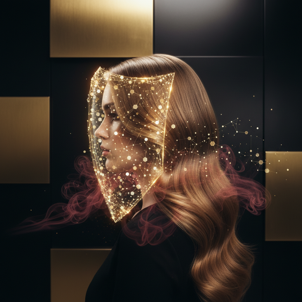 A stylist applying a heat spray demonstrating the Thermal Protectants Mechanism on hair