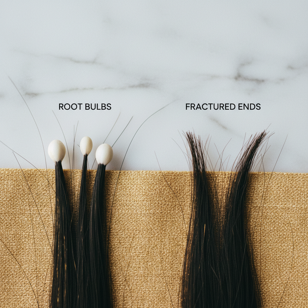 Identifying the signs: root bulbs versus fractured ends in the context of Treating Hair Breakage vs Hair Loss